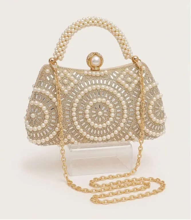 Elegant Pearl Beaded Party Clutch Bag elegant pearl Elegant pearl beaded party clutch bag for women