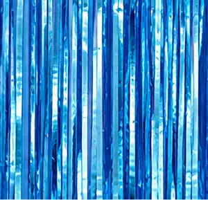 royal blue foil fringe curtain