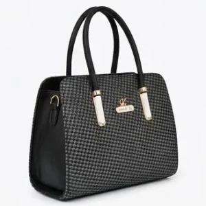 black geometric pattern women handbag