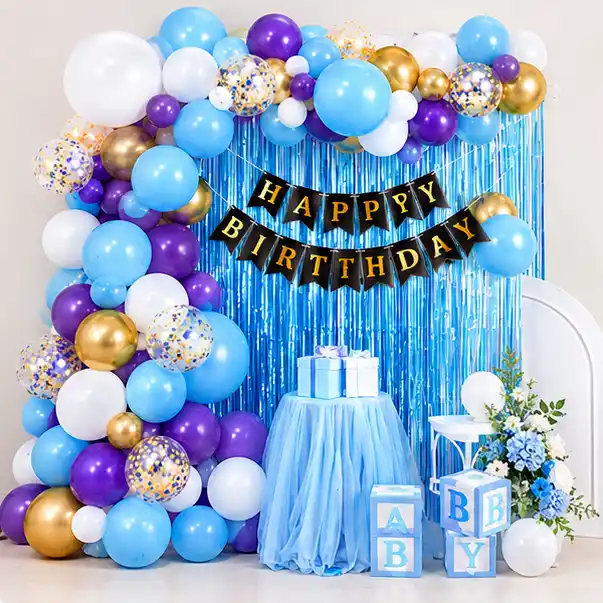 light blue purple birthday balloon decoration kit light blue purple birthday balloon decoration kit