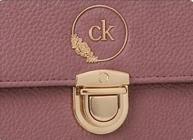 mauve ladies handbag ck logo detail