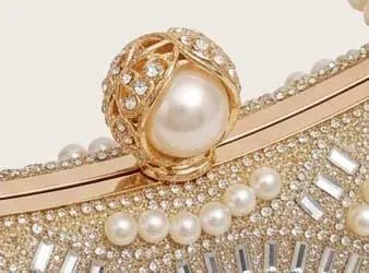 pearl embellished party clutch bag handle detail pearl embellished party clutch bag handle detail