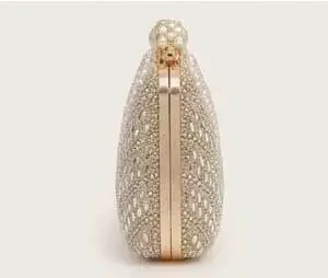 Sale pearl embellished party clutch bag side view (2)