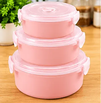 sabuj hub 3 piece pink round food container set sabuj hub 3 piece pink round food container set