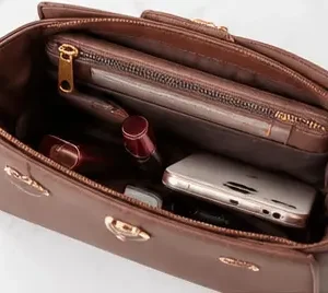 sabuj hub brown flap bag interior view