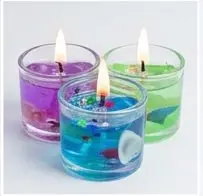 sabuj hub burning gel candles in glass cups