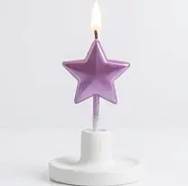 sabuj hub burning metallic pink star candle