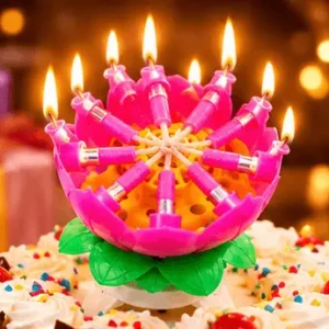 sabuj hub burning musical lotus birthday candle