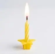 sabuj hub burning yellow spiral candle with star holder sabuj hub burning yellow spiral candle with star holder