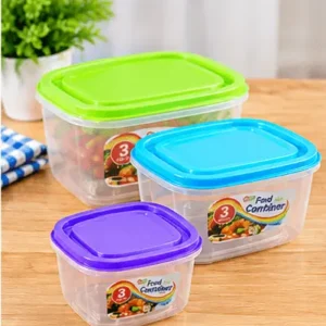 Sabuj Hub multi-color lid square airtight food storage containers set