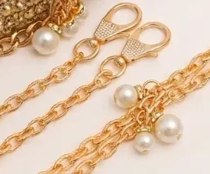 sabuj hub detachable golden chain with pearl charms