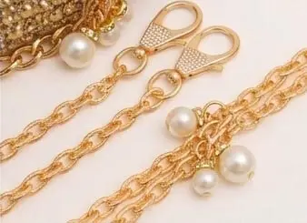 sabuj hub golden chain strap with pearl charm sabuj hub golden chain strap with pearl charm