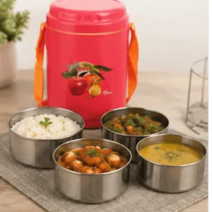Sabuj Hub Insulated Steel Tiffin Box and Lunch Carrier with 4 Containers