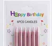 sabuj hub metallic pink plain candles packaged