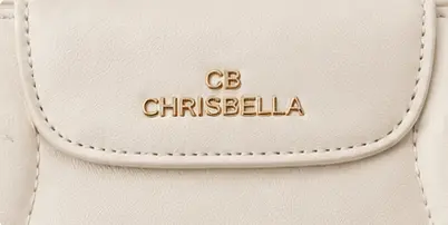 sabuj hub off white flap bag logo closeup sabuj hub off white flap bag logo closeup