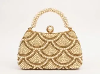 sabuj hub pearl beaded scale design party clutch front view sabuj hub pearl beaded scale design party clutch front view
