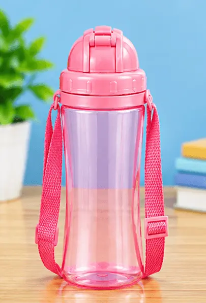 sabuj hub pink water bottle with strap full view sabuj hub pink water bottle with strap full view