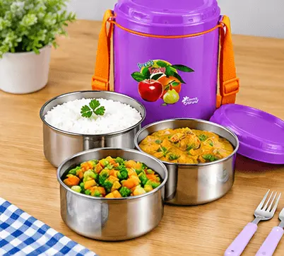 sabuj hub purple tiffin box with food containers sabuj hub purple tiffin box with food containers