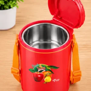 sabuj hub red insulated lunch box open lid