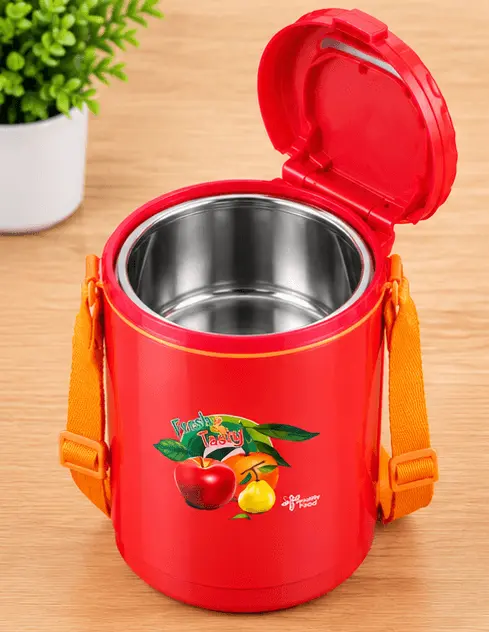 sabuj hub red insulated lunch box open lid sabuj hub red insulated lunch box open lid