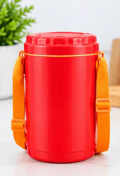sabuj hub red insulated tiffin carrier front view sabuj hub red insulated tiffin carrier front view