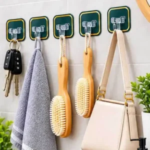 sabuj hub transparent adhesive wall hooks backing view