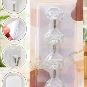 Sabuj.Hub pack of 4 Xincker hot strong transparent adhesive wall hooks with high load capacity