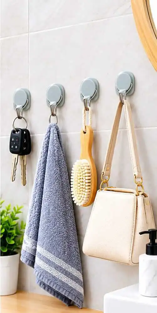 sabuj hub zhongqiu grey base adhesive wall hooks installation view sabuj hub zhongqiu grey base adhesive wall hooks installation view