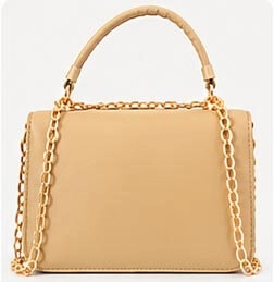 stylish beige ladies handbag back view stylish beige ladies handbag back view