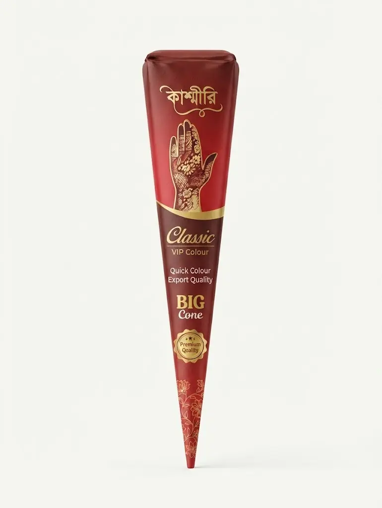 Kashmiri Classic VIP Big Mehendi Cone Kashmiri Classic VIP Colour Export Quality Big Cone Mehendi Packaging