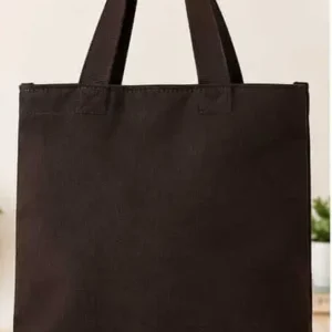 sabuj hub black canvas tote bag back view.