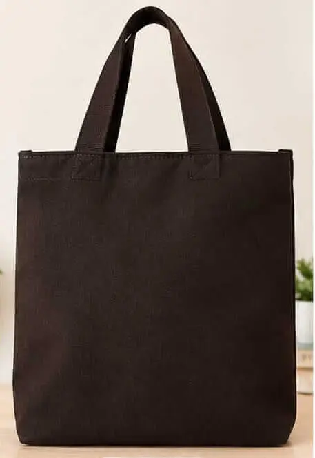 sabuj hub black canvas tote bag back view. sabuj hub black canvas tote bag back view.