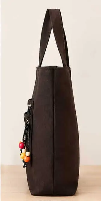 sabuj hub black canvas tote bag side view. sabuj hub black canvas tote bag side view.
