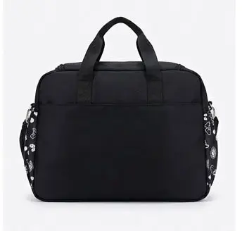 sabuj hub black fantasy print travel bag back view sabuj hub black fantasy print travel bag back view