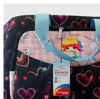sabuj hub black heart and star print travel bag brand tag details sabuj hub black heart and star print travel bag brand tag details