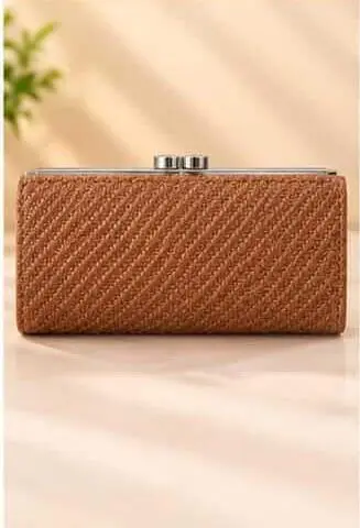 sabuj hub brown textured womens wallet front view. sabuj hub brown textured womens wallet front view.