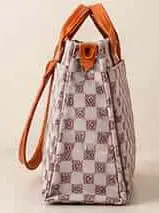 sabuj hub check monogram handbag side profile. sabuj hub check monogram handbag side profile.