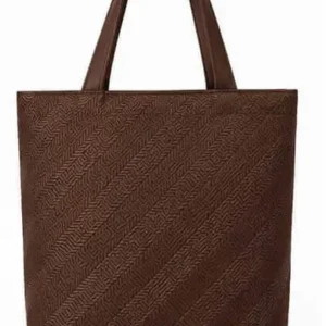 sabuj hub coffee brown rabbit print handbag back view