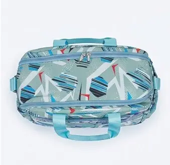 sabuj hub mint green geometric print travel bag top view sabuj hub mint green geometric print travel bag top view