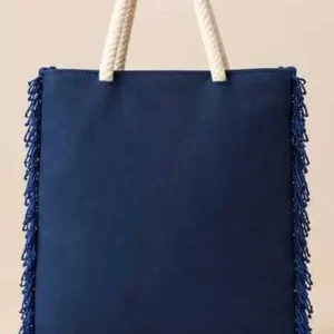 sabuj hub navy blue summer vibes tote bag back view