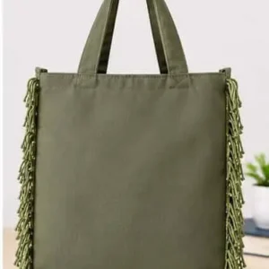 sabuj hub olive green book life tote bag back view