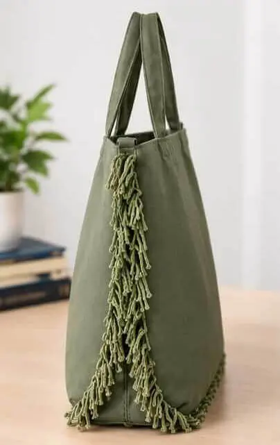 sabuj hub olive green book life tote bag side profile sabuj hub olive green book life tote bag side profile