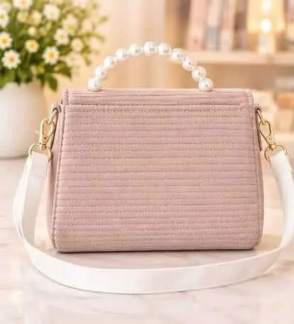 sabuj hub pink pearl handle crossbody bag back sabuj hub pink pearl handle crossbody bag back