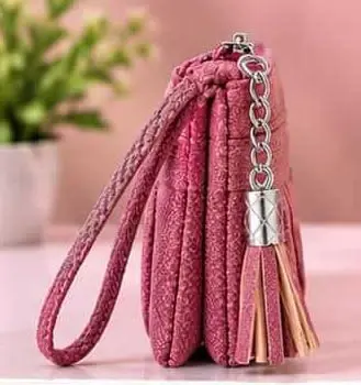 sabuj hub pink textured long wallet side view sabuj hub pink textured long wallet side view