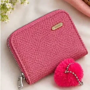 sabuj hub pink textured mini wallet angle view