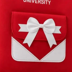 sabuj hub red university bow pocket closeup