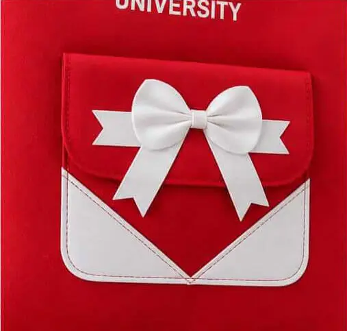 sabuj hub red university bow pocket closeup sabuj hub red university bow pocket closeup