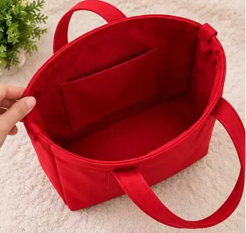 sabuj hub red university tote bag interior view sabuj hub red university tote bag interior view