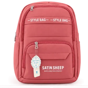 Sabuj Hub stylish pink Satin Sheep casual school backpack for girls