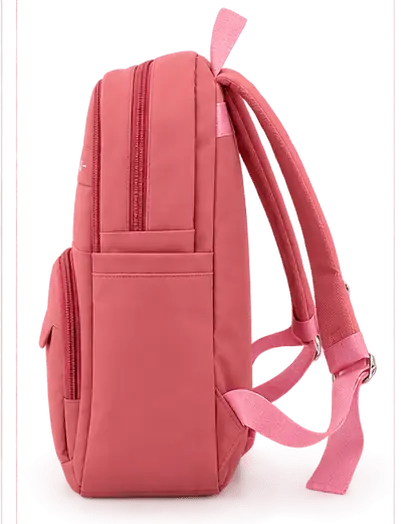 sabuj hub satin sheep pink school backpack side view sabuj hub satin sheep pink school backpack side view